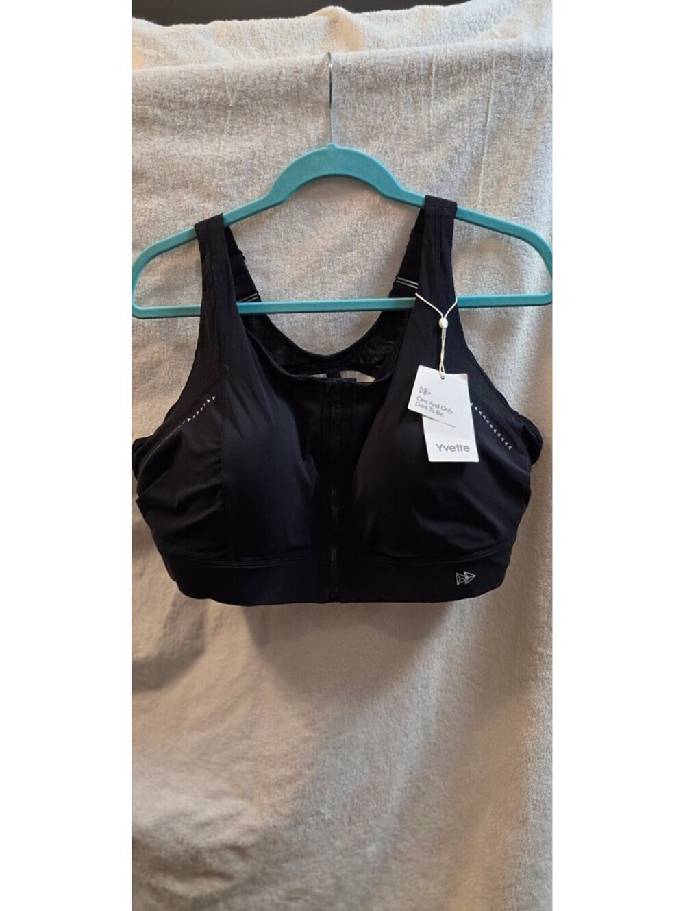 Yvette Ladies Sport Bra 5XL+ Black High Support